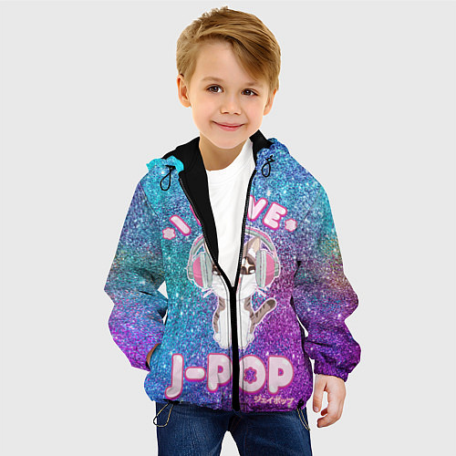 Детская куртка I Love Cat Pop / 3D-Черный – фото 4