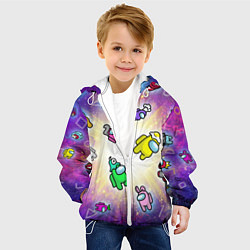 Куртка с капюшоном детская Among us - просто космос, цвет: 3D-белый — фото 2