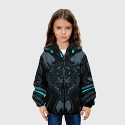 Куртка с капюшоном детская Рисунок тигр, цвет: 3D-черный — фото 2