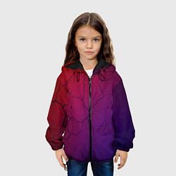 Куртка с капюшоном детская Трещины, цвет: 3D-черный — фото 2