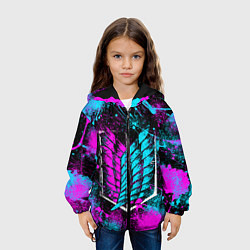 Куртка с капюшоном детская НЕОНОВЫЙ РАЗВЕД КОРПУС, цвет: 3D-черный — фото 2