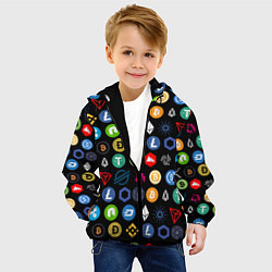 Куртка с капюшоном детская BITCOIN БИТКОИН Z, цвет: 3D-черный — фото 2