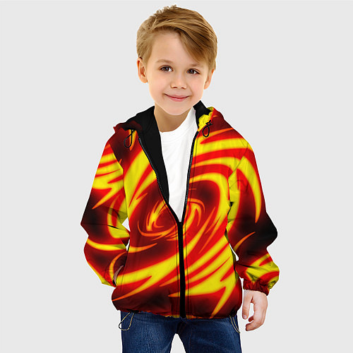 Детская куртка ОГНЕННЫЕ ВОЛНЫ FIRE STRIPES / 3D-Черный – фото 4