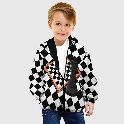 Детская куртка Шахматы / 3D-Черный – фото 4