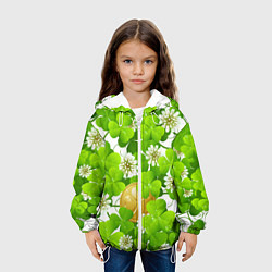 Куртка с капюшоном детская Ирландский Клевер и Монетка, цвет: 3D-белый — фото 2