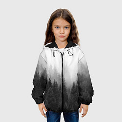 Куртка с капюшоном детская Туманный лес, цвет: 3D-черный — фото 2