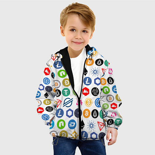 Детская куртка BITCOIN PATTERN БИТКОИН Z / 3D-Черный – фото 4
