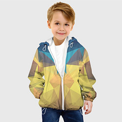 Куртка с капюшоном детская Абстрактная Геометрия, цвет: 3D-белый — фото 2