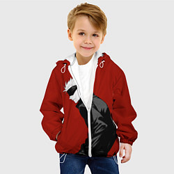 Куртка с капюшоном детская Годжо Магическая Битва арт02, цвет: 3D-белый — фото 2