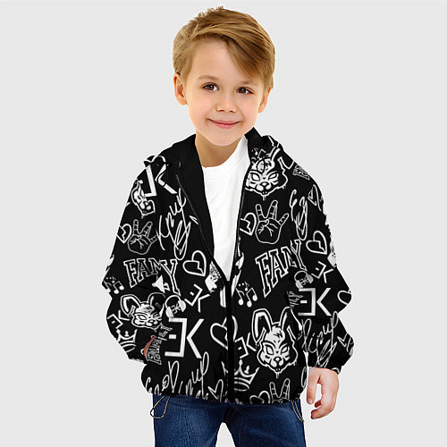 Детская куртка Егор Крид LogoBombing / 3D-Черный – фото 4