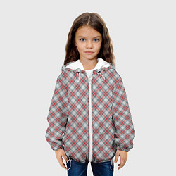 Куртка с капюшоном детская Текстура в клетку, цвет: 3D-белый — фото 2