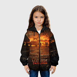 Куртка с капюшоном детская Valheim Корабли, цвет: 3D-черный — фото 2