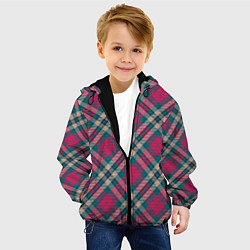 Куртка с капюшоном детская Узор в клеточку, цвет: 3D-черный — фото 2