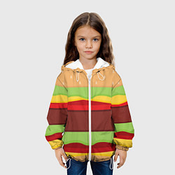 Куртка с капюшоном детская Бургер, цвет: 3D-белый — фото 2