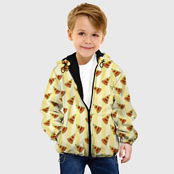 Куртка с капюшоном детская Кусочки Пиццы, цвет: 3D-черный — фото 2