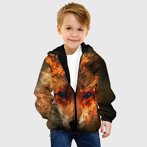 Детская куртка Огненная лиса / 3D-Черный – фото 4