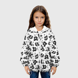 Куртка с капюшоном детская Акварельные панды паттерн, цвет: 3D-белый — фото 2