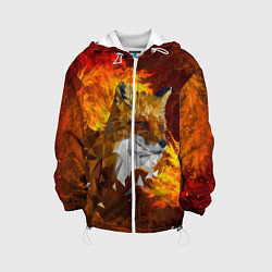 Куртка с капюшоном детская Огненный Лис, цвет: 3D-белый