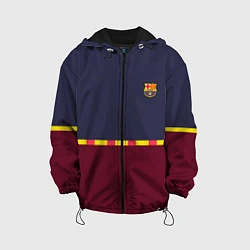 Куртка с капюшоном детская FC Barcelona Flag and team Logo 202122, цвет: 3D-черный