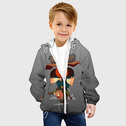 Куртка с капюшоном детская Valheim викинг на свине, цвет: 3D-белый — фото 2