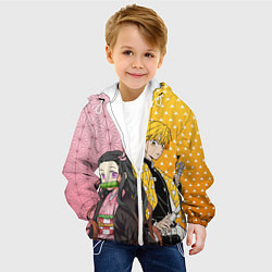 Куртка с капюшоном детская ЗЕНИЦУ И НЕЗУКА КЛИНОК, цвет: 3D-белый — фото 2