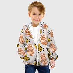 Куртка с капюшоном детская Абстрактные ветви - узор, цвет: 3D-белый — фото 2