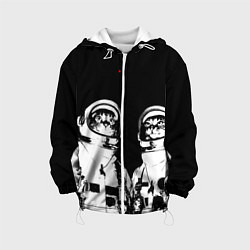 Куртка с капюшоном детская Коты Космонавты, цвет: 3D-белый