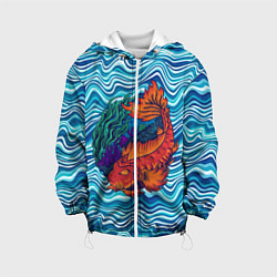 Куртка с капюшоном детская Fishing planet Огненная рыба, цвет: 3D-белый
