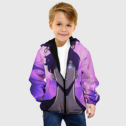 Куртка с капюшоном детская Поднятие уровня в одиночку, цвет: 3D-черный — фото 2