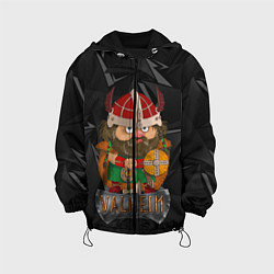 Куртка с капюшоном детская Valheim строгий викинг, цвет: 3D-черный