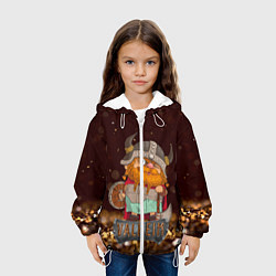 Куртка с капюшоном детская Valheim мультяшный викинг, цвет: 3D-белый — фото 2