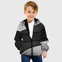 Куртка с капюшоном детская 3D luxury style silver black, цвет: 3D-черный — фото 2