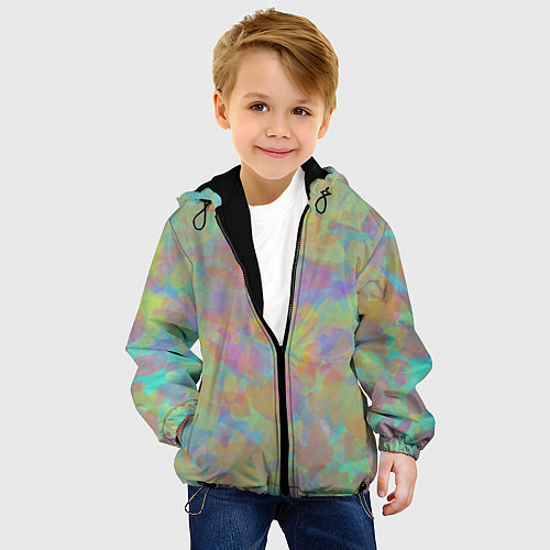 Детская куртка Цветные лепестки / 3D-Черный – фото 4