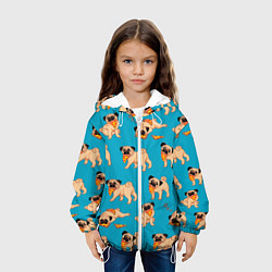 Куртка с капюшоном детская Мопсы с пиццей, цвет: 3D-белый — фото 2