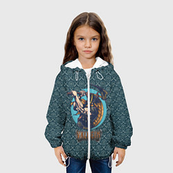 Куртка с капюшоном детская Valheim викинг, цвет: 3D-белый — фото 2
