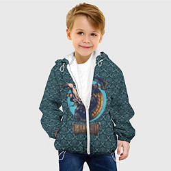 Куртка с капюшоном детская Valheim викинг, цвет: 3D-белый — фото 2