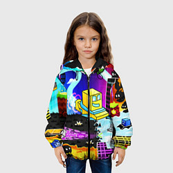 Куртка с капюшоном детская GEOMETRY DASH ГЕОМЕТРИ ДАШ, цвет: 3D-черный — фото 2