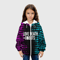 Куртка с капюшоном детская ЛЮБОВЬ СМЕРТЬ И РОБОТЫ, цвет: 3D-белый — фото 2