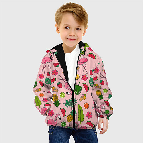 Детская куртка Фламинго Лето / 3D-Черный – фото 4