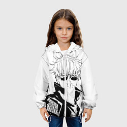 Куртка с капюшоном детская Магическая битва Годжо, цвет: 3D-белый — фото 2
