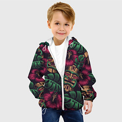 Куртка с капюшоном детская Тропический, цвет: 3D-белый — фото 2