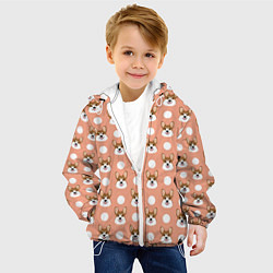 Куртка с капюшоном детская Звери Корги, цвет: 3D-белый — фото 2