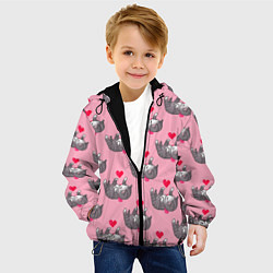 Куртка с капюшоном детская Пиксельные котики, цвет: 3D-черный — фото 2