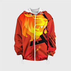 Куртка с капюшоном детская Огненный лев, цвет: 3D-белый
