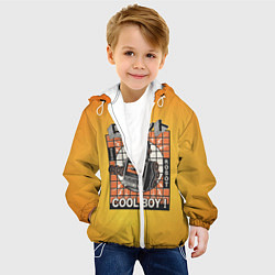 Куртка с капюшоном детская Ретро робот cool boy, цвет: 3D-белый — фото 2