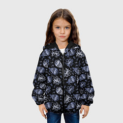 Куртка с капюшоном детская Раковины и звезды, цвет: 3D-черный — фото 2