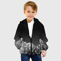 Куртка с капюшоном детская ГОРЫ В МОЕМ СЕРДЦЕ КАМУФЛЯЖ, цвет: 3D-черный — фото 2