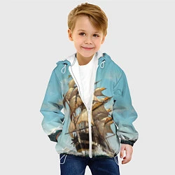 Куртка с капюшоном детская Парусник, цвет: 3D-белый — фото 2