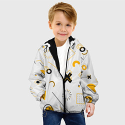 Куртка с капюшоном детская Геометрический узор, цвет: 3D-черный — фото 2