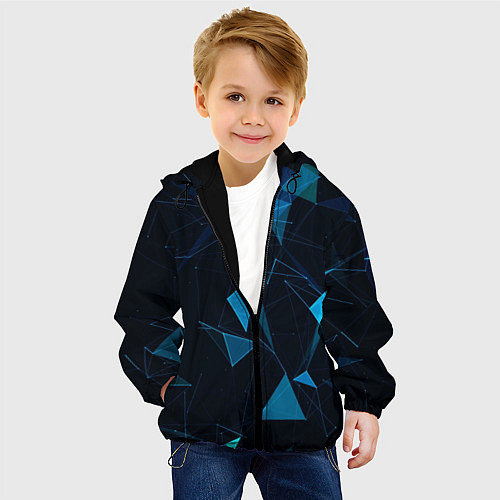 Детская куртка Цифровой треугольник / 3D-Черный – фото 4